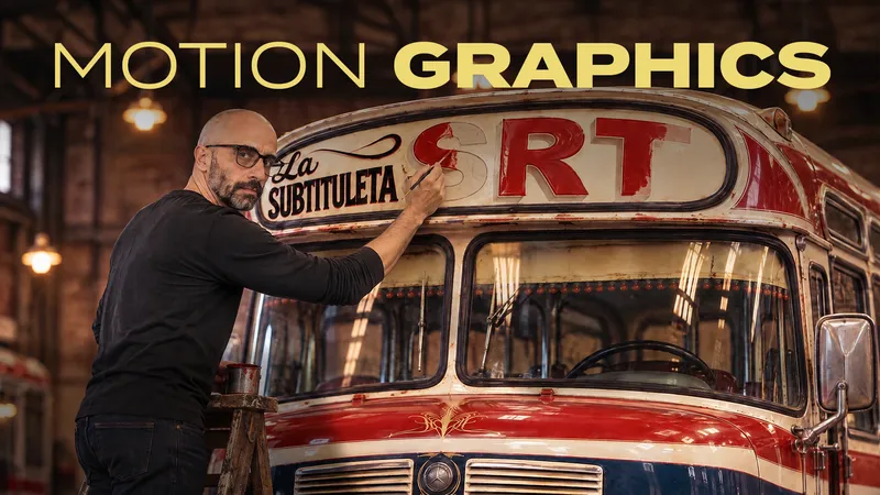Miniatura del video: Nico Russo pintando el cartel del colectivo, con el título Motion Graphics